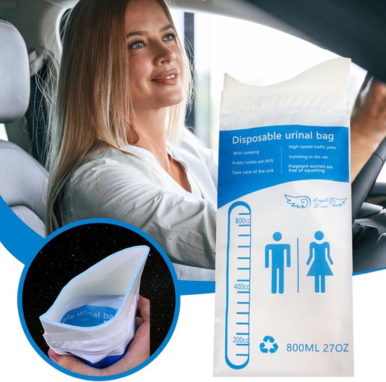 Plaszakken - Urinoirzakken - Reizen en Camping - Unisex en Lekvrij - 800 ml - Transparant — afbeelding 5