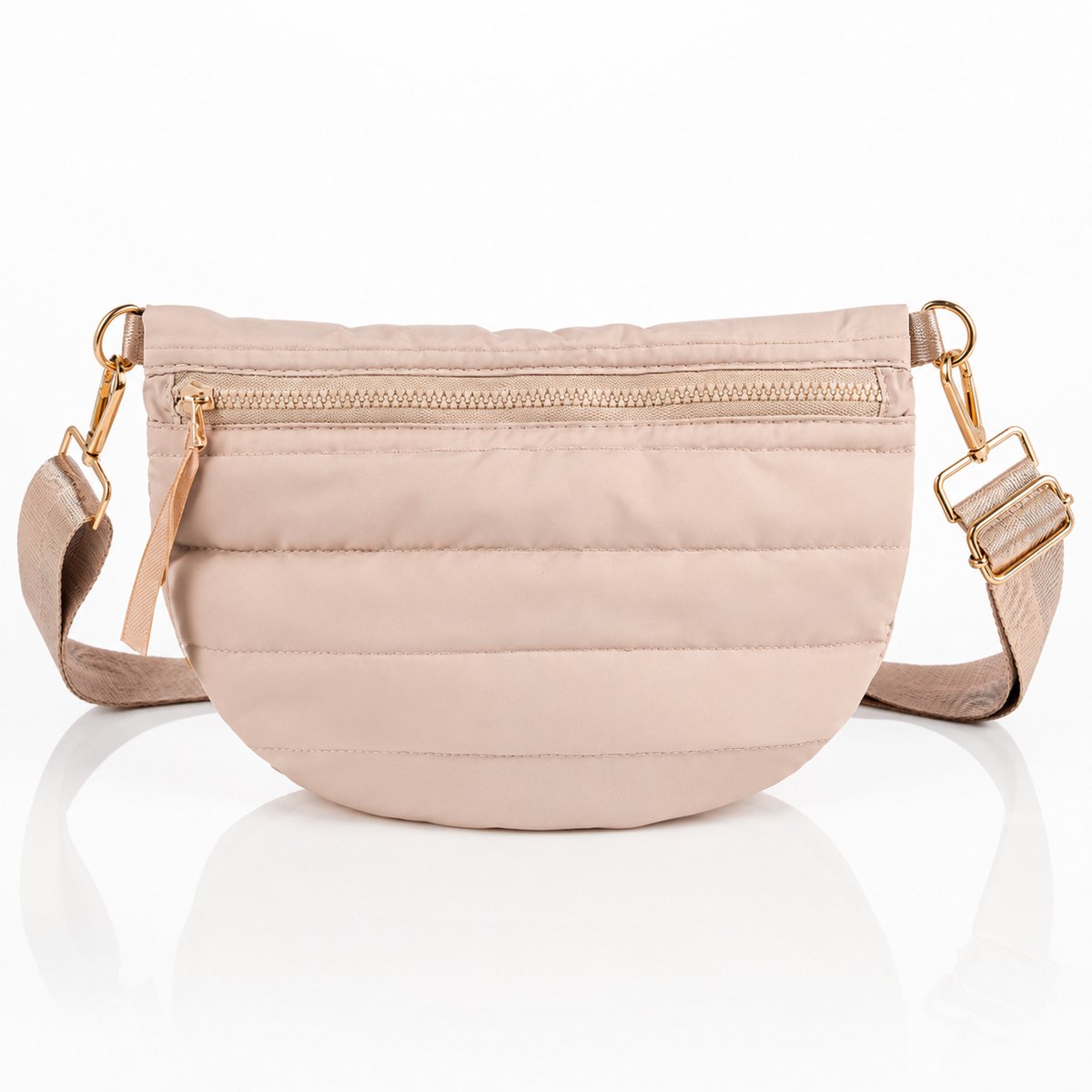 Luxamore® Dames Tas Parelbeige – Crossbodytas Dames – Lichtgewicht Schoudertas van Nylon – Verstelbare Riem – Tas met Ritssluiting – Voor Werk, Reizen & Vrije Tijd