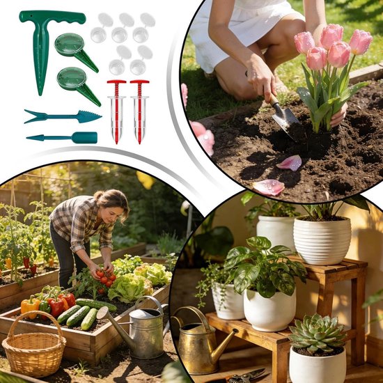 Zaaigereedschap Plantgereedschap - Hand Zaadstrooier - Nauwkeurig Zaaien - Ergonomisch Ontwerp - 18 x 14 x 3.5 cm - Groen — afbeelding 2