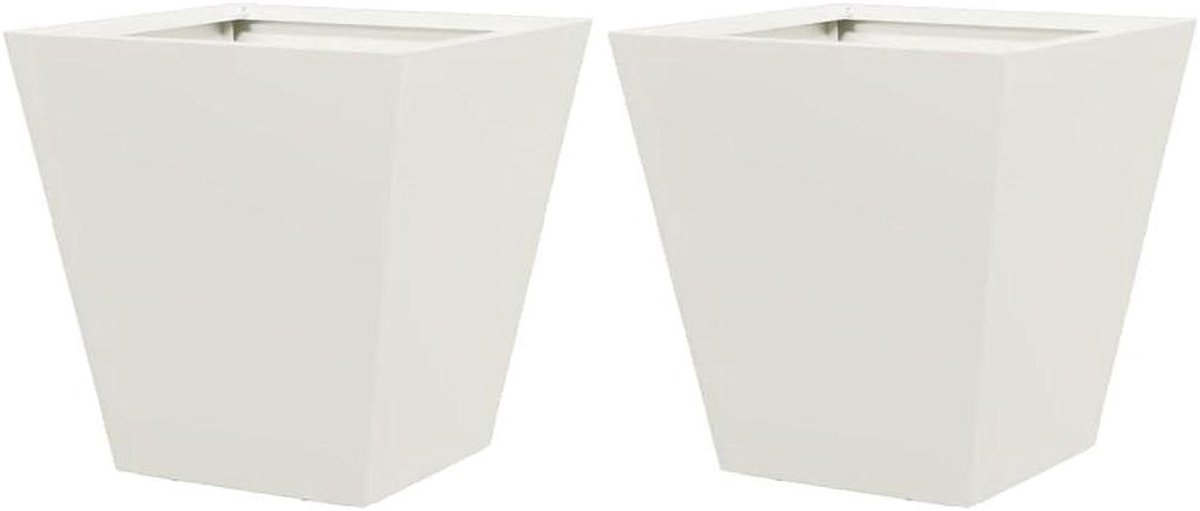 Stalen plantenbak - Tuinbak balkonbak - Planten decoreren - Roestvrij duurzaam materiaal - 30 x 30 x 30 cm - Wit