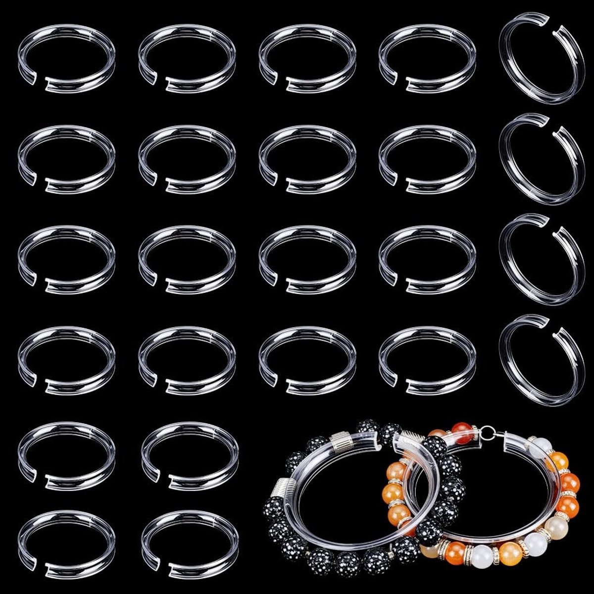 Dailygoods- Armbandhouder 24 Stuks - Armband Display - Acryl - Transparant - Robuust - Geschikt voor Sieraden - Juwelenstand