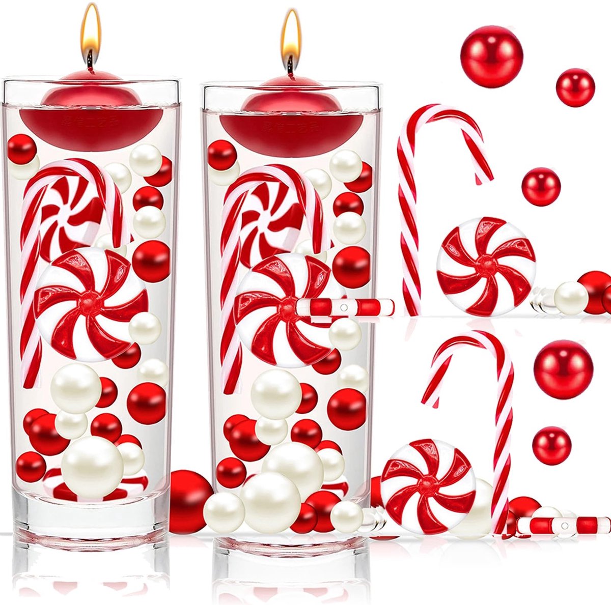 Dailygoods- Kerstboomversieringen 10155 stuks - Hangers - Kralen met gat - Kaarsen - Suikerstokjes - Snoep - Vaasvulling - Kerstdecoratie