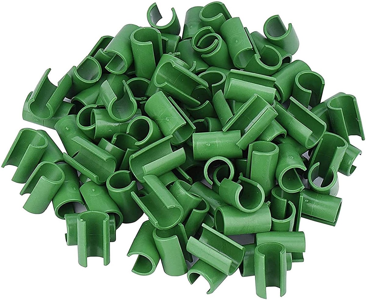 Dailygoods- Plant Clips 50 Stuks - Ondersteuningsclips - Verbindingclips - Tuinclips - Klimplanten Beugels - Kunststof - Groen - Plant Connector