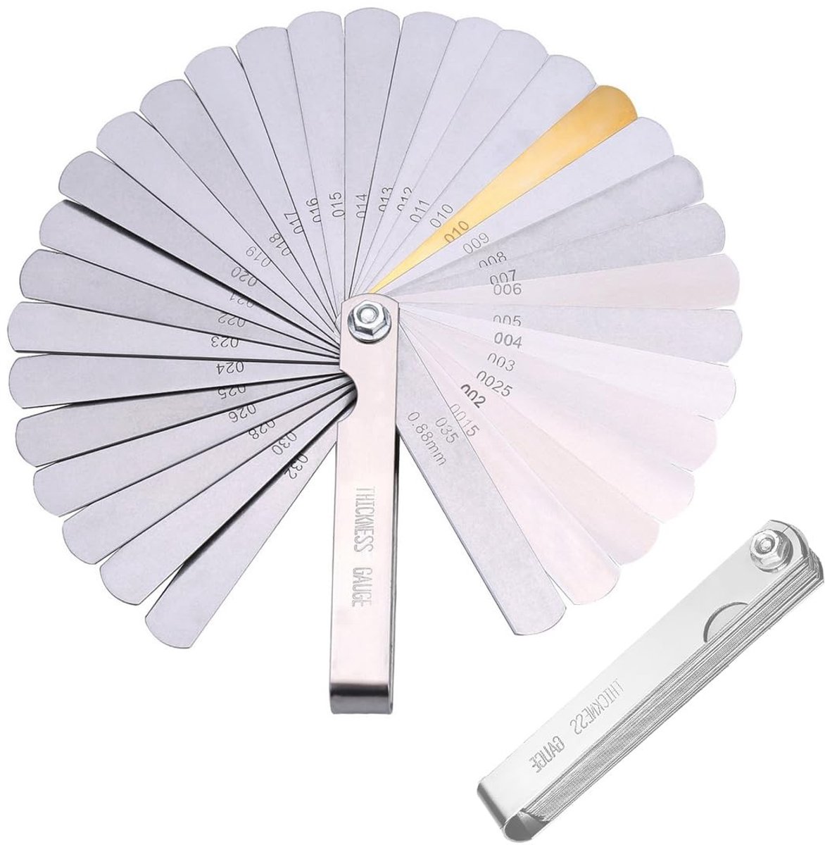 Dailygoods- Voelmeter Nauwkeurig - 32 Voelersteken - Opvouwbaar - Roestvrij Staal - Meetgereedschap - Multifunctioneel - Dikte Meter