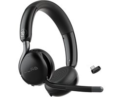 JLab Go Work 3 Draadloze Headset met Microfoon - Noise Cancelling - Bluetooth Multipoint - 70 uur batterijduur - PC Headset Voor Computer en Laptop met USB C - Dongle - Koptelefoon voor het Werk