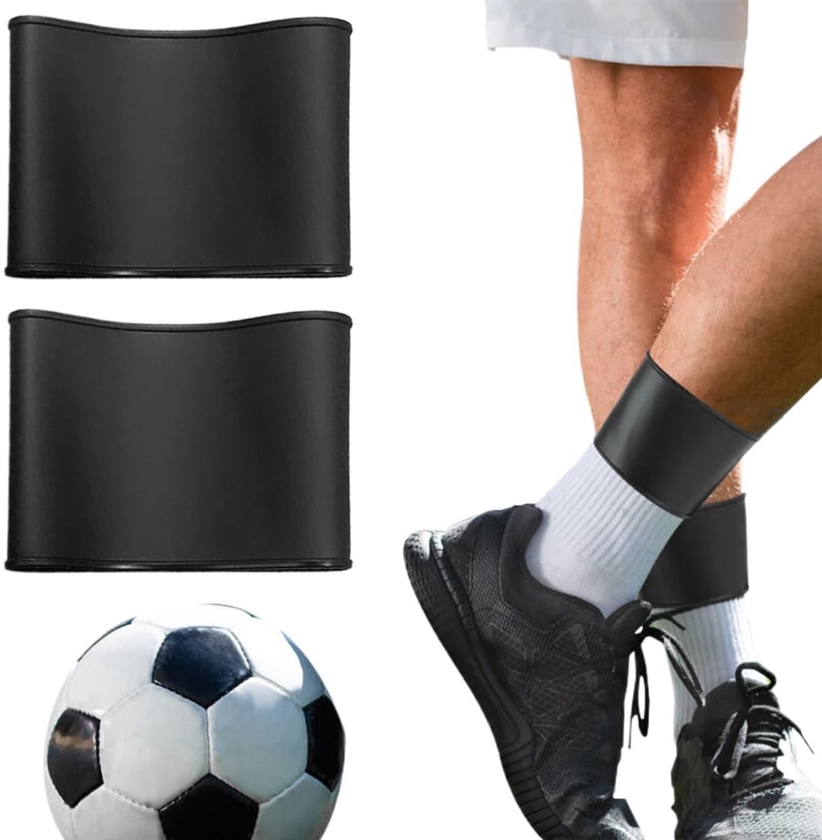 Dailygoods- Voetbalscheenbeschermers 2 Stuks - Antislip Ondersteuning - Elastische Banden - Hoogwaardige Materialen - Comfortabel - Slijtvast - Scheenbeschermers