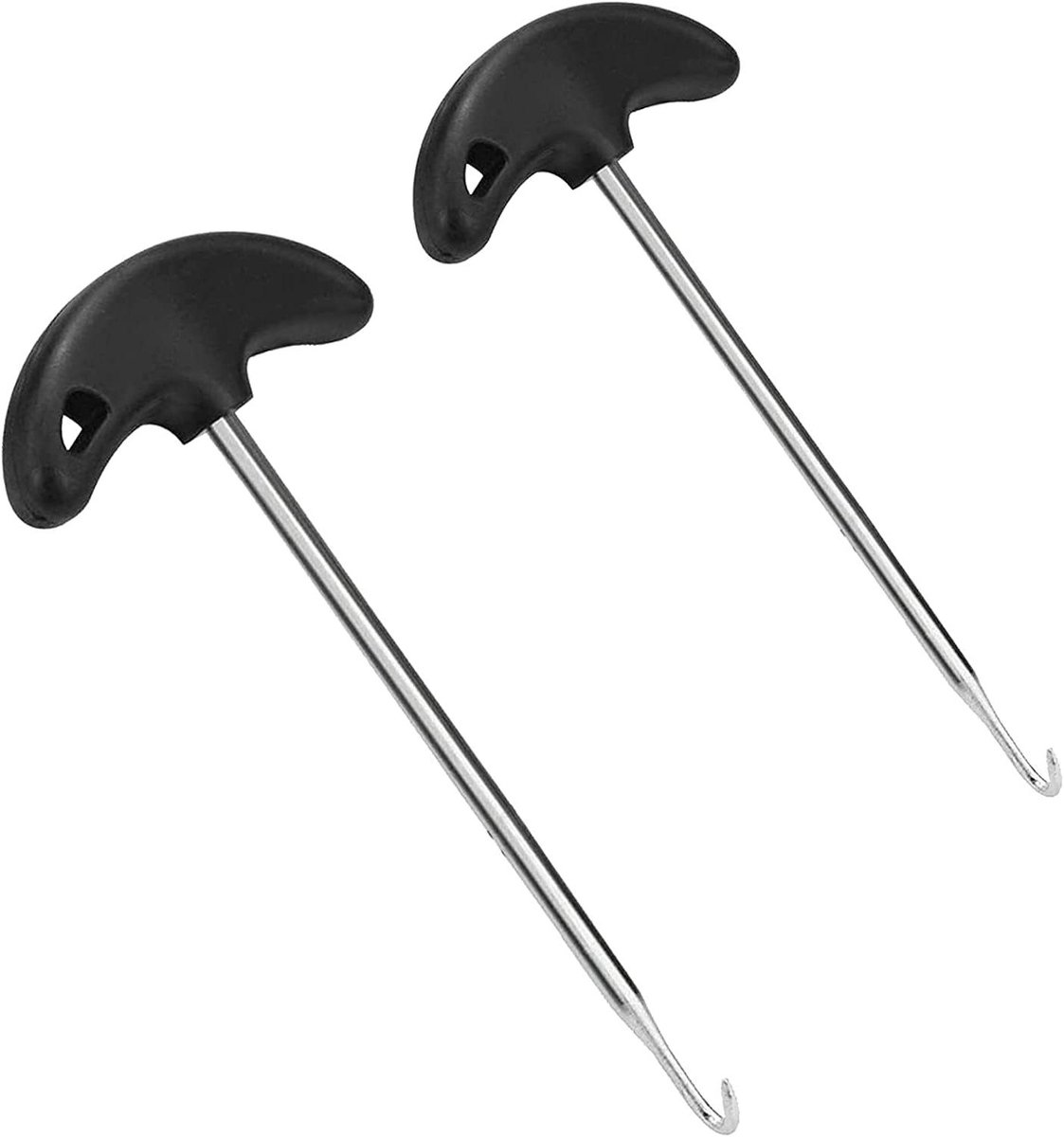 Veertrekker Gereedschap - T-haken set - Trampoline Montage - Ergonomisch Handvat - 2 stuks - Zwart