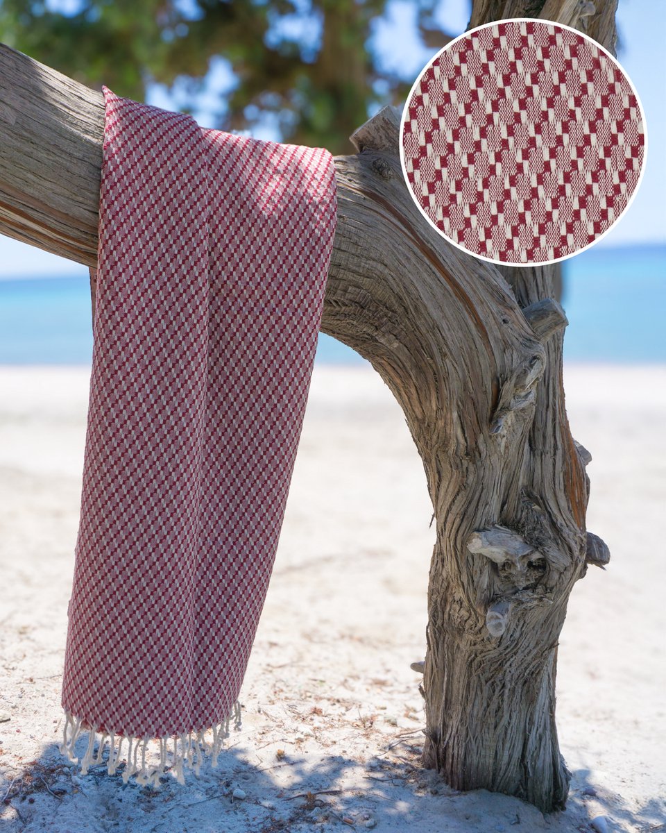 Samimi Noosa Luxe Hamamdoek Rood 180x100 cm