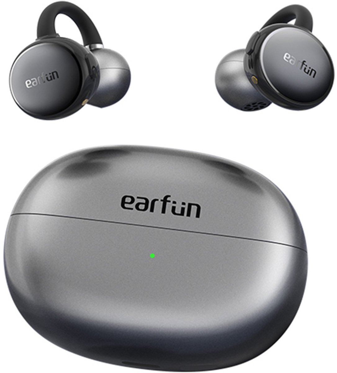 EarFun Clip Silver white – Hi-Res Open-Ear Draadloze Oordopjes met LDAC en IP55 Waterbestendig