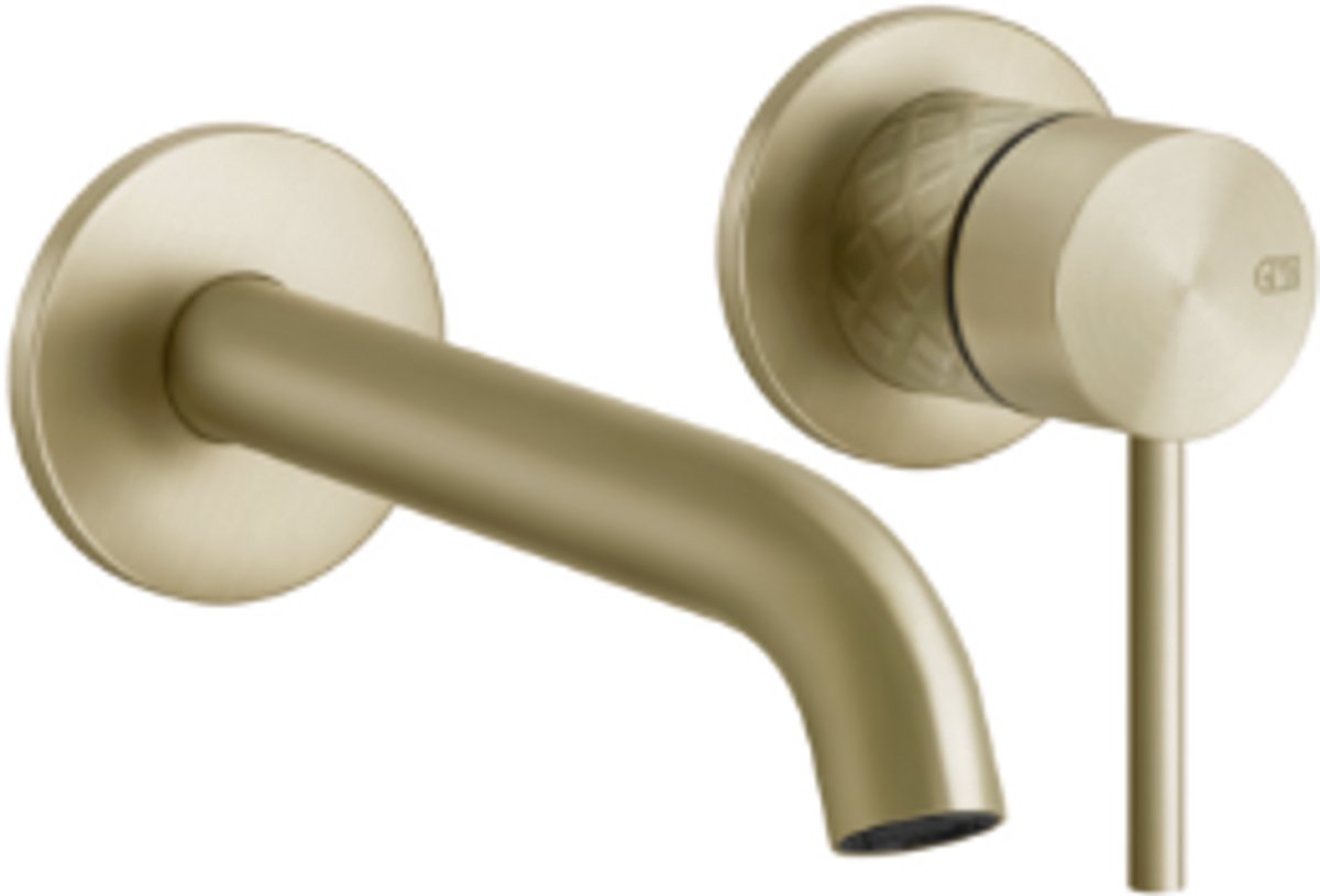 Gessi 316 Intreccio Inbouw Wastafelmengkraan Afbouwset 54186727 – Geborsteld Messing PVD (727 Brass Brushed) – Ø65 mm Rosetten – Uitloop 170–200 mm – Zonder Waste