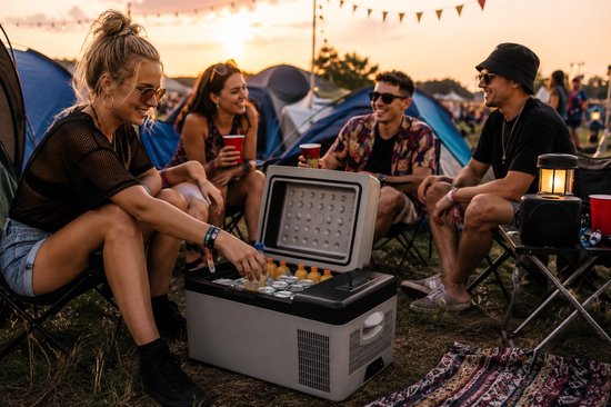 Jurrys Draagbare vriezer - 60cm x 26cm x 32cm - Autovriezer - Camping - Lichtgewicht - 15L - Mini koelkast - 45W - 12/24 Volt - Grijs - Outdoor - koelen tot -20 van Jurrys — afbeelding 5