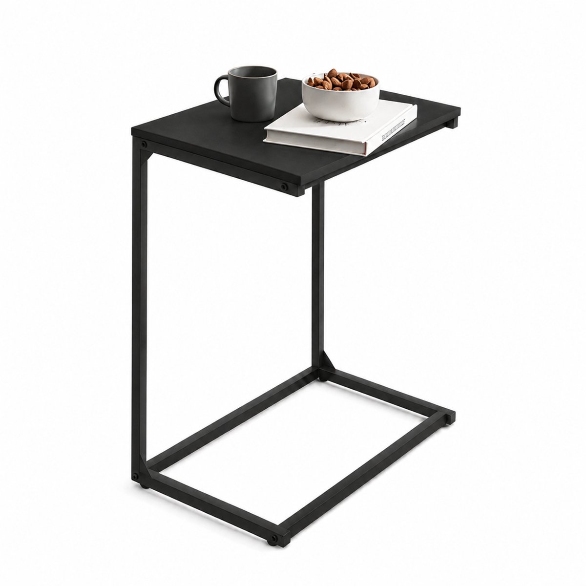 ACAZA Bijzettafel - Zwart - 55 x 35 x 66 cm (L x B x H) - Bedtafeltje - Laptoptafel - Bijzettafel - Nachtkastje - Laptop Tafel - Laptoptafel - Bijzettafel Bank