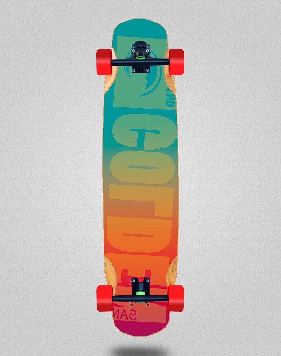 Longboard Skateboard Compleet board Cruisen & Transport Bamboe constructie 38 inch Zand