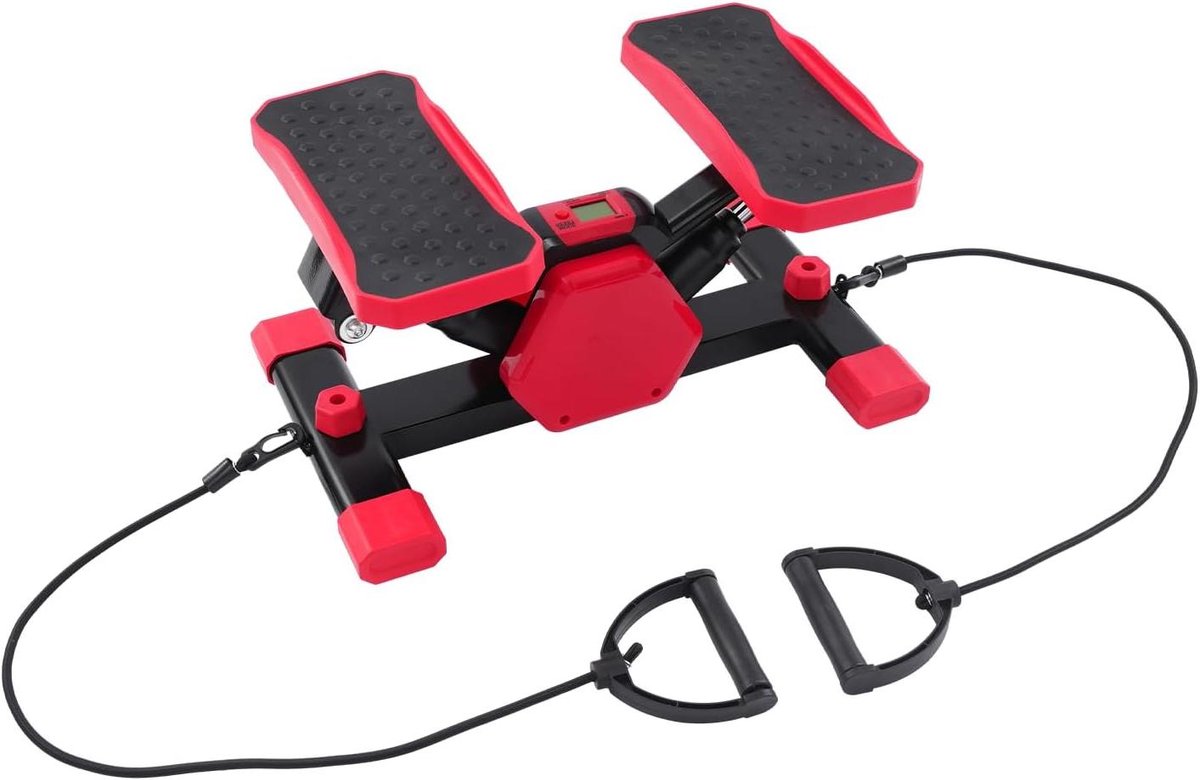 Hometrainer Fiets - Been trainer - Zittend trainen - Met display - 50x30x25 cm - Rood/Zwart