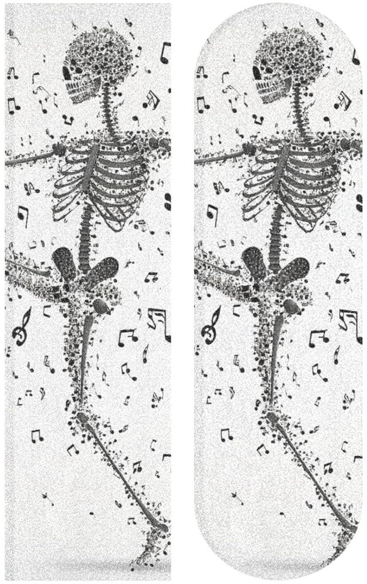 Dansen Skelet Decor Grip Tape Skateboard Grip Tape Longboard Anti Slip Voor Outdoor 1 Vel 33×9.1 inch