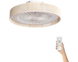Fantiluxe - Andreas - Plafondventilator met verlichting - Beige Transparant - Ø50cm - Afstandsbediening - Met lamp - Plafond ventilator - Slaapkamer