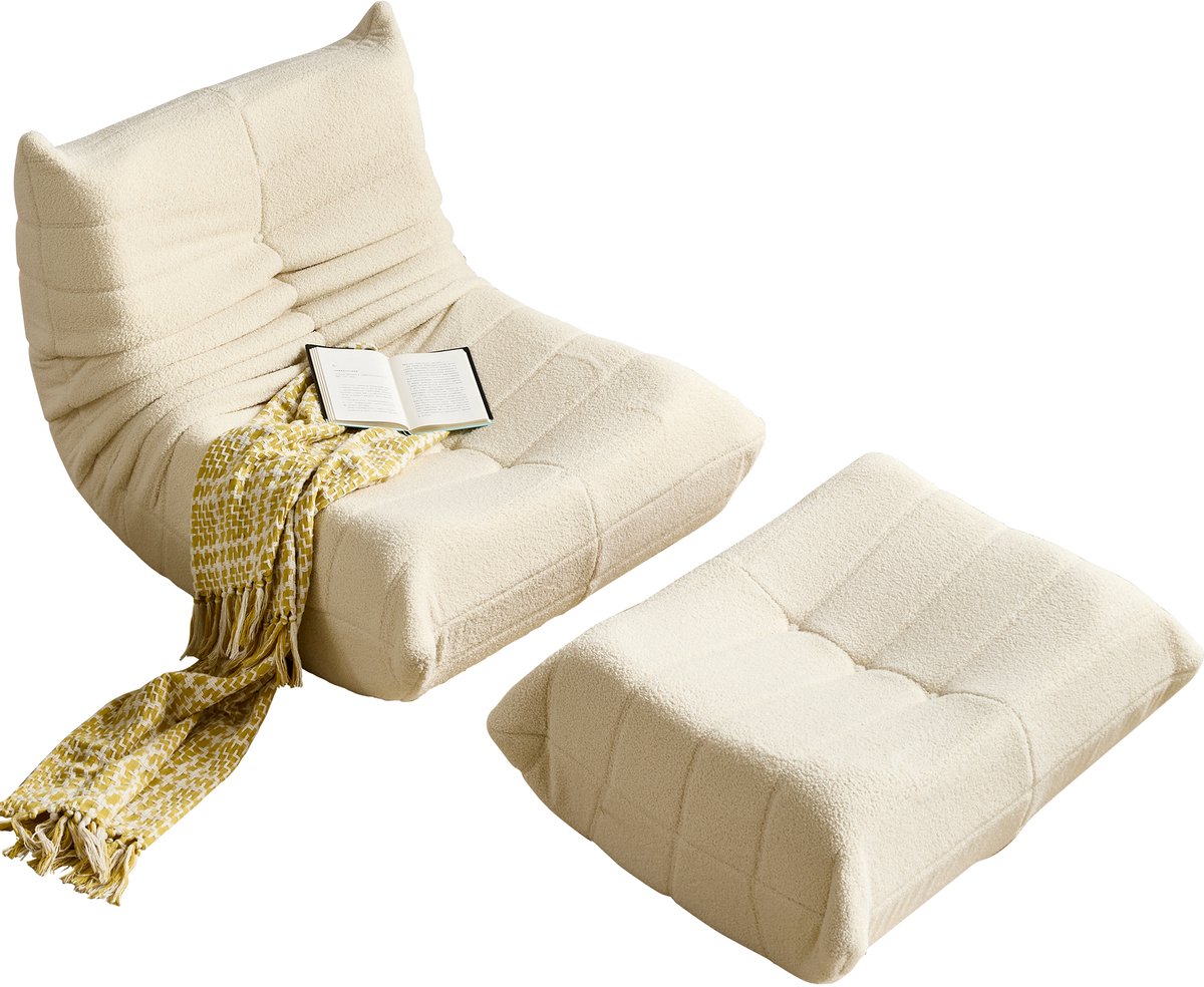 REDOM Zitzak Fauteuil – Loungestoel van Ribfluweel – Hoogdichtheidsschuim – Ergonomisch De