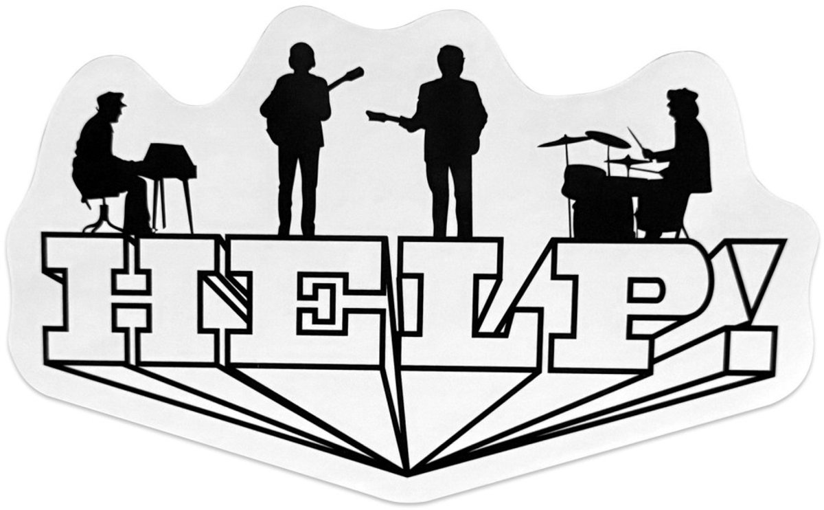 The Beatles - Help! 3D Sticker - Wit/Zilverkleurig