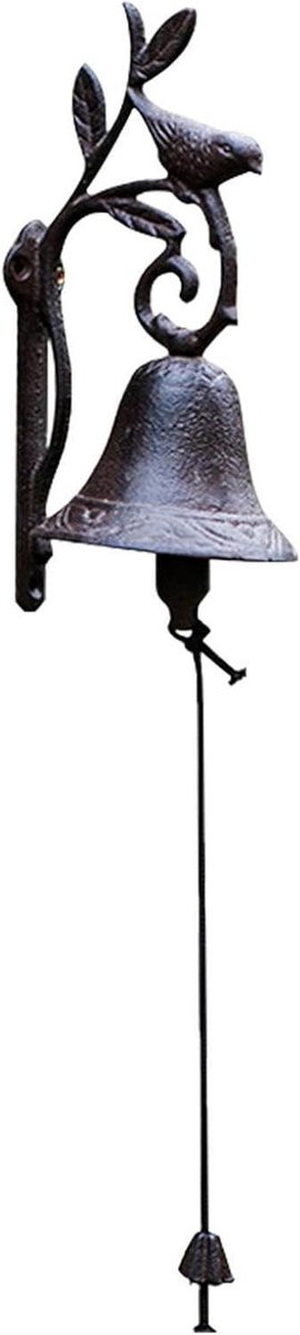 Gietijzeren Deurbel - Vogel Deurbel - Toegangscontrole - Rustiek Ontwerp - 46 cm - Zwart