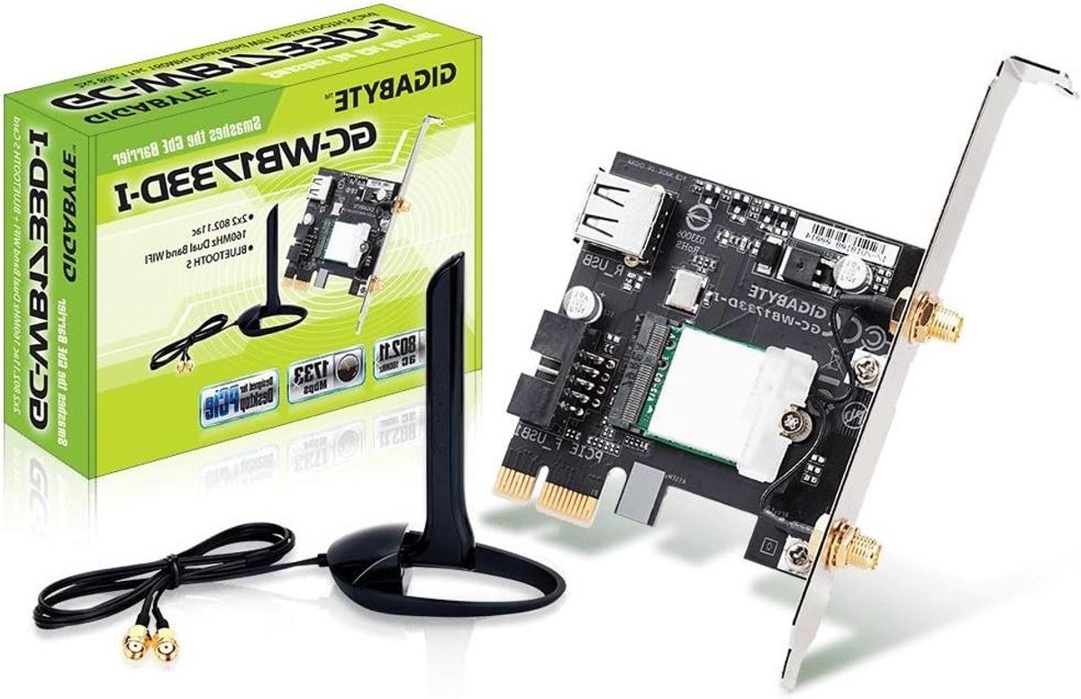 Netwerkkaart WLAN Bluetooth - Interne WiFi Adapter - Snelle Internetverbinding - 1733 Mbps Snelheid - PCIe Intern - Zwart
