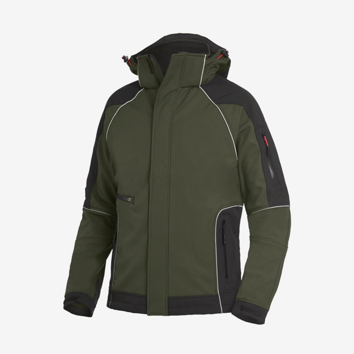 FHB WALTER Softshelljack 78518 - Olijf-Zwart - 3XL