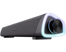 Soundbar PC 12W, Compact Stereo Sound Bar met RGB Verlichting, 3.5mm AUX Audioaansluiting, PC Luidsprekers 2.0, USB-voeding, Speaker voor Computer Laptop Tablet Smartphone TV, Zwart