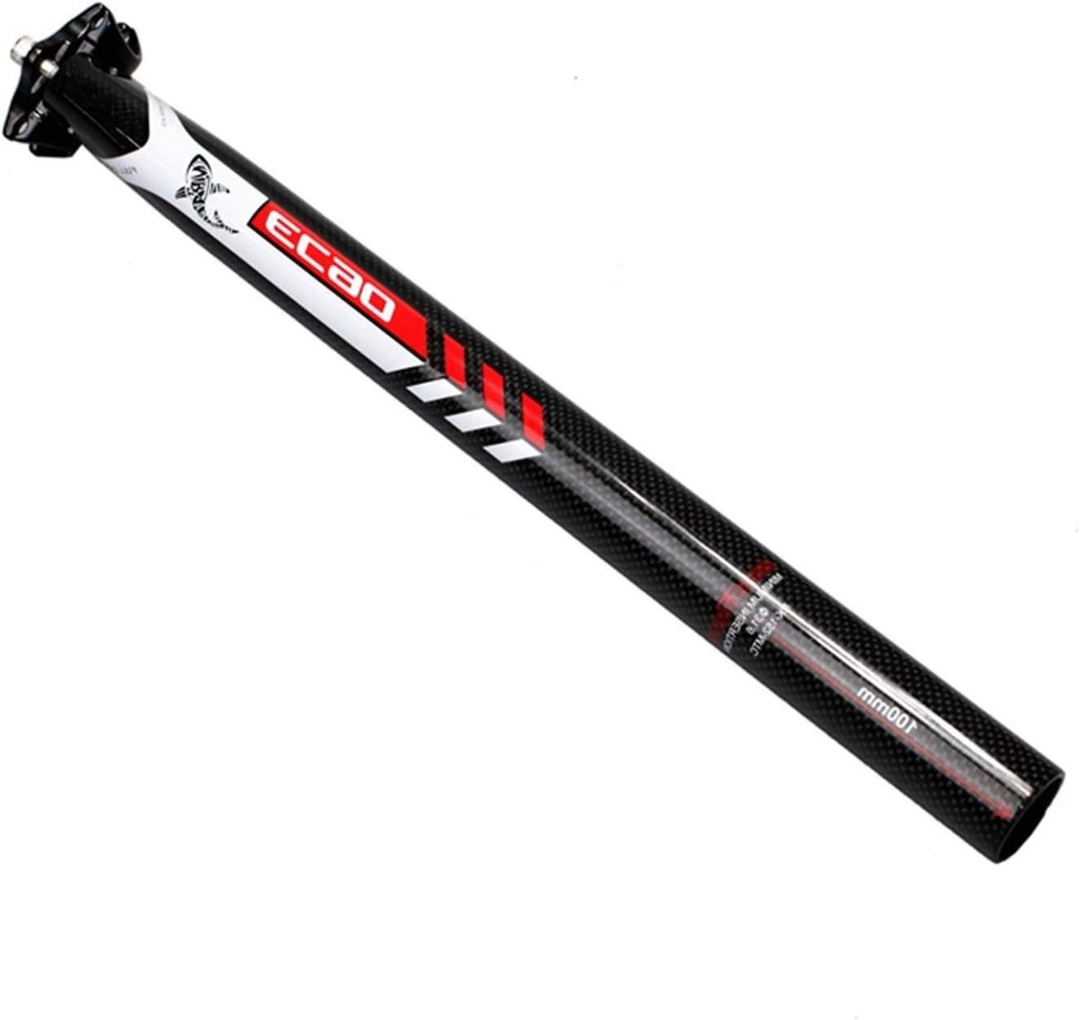 Fiets Zadelpen - Lichtgewicht Onderdeel - Comfortabel Fietsen - Ultralicht Carbon - 27.2 x 350mm - Zwart