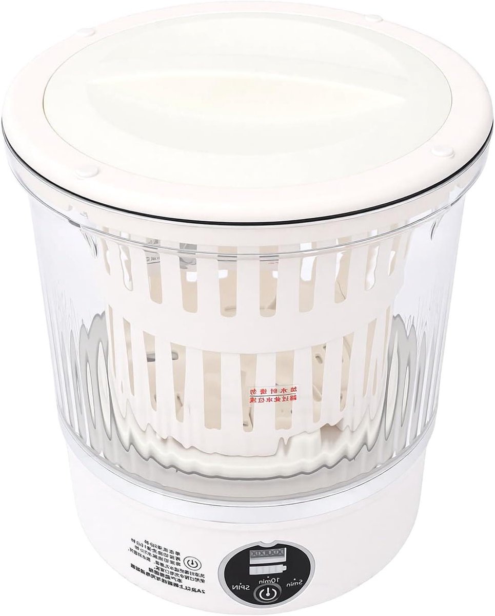 Draagbare Wasunit Mini Wasmachine Kleine Wasjes Draadloze Batterij 3 Liter Wit