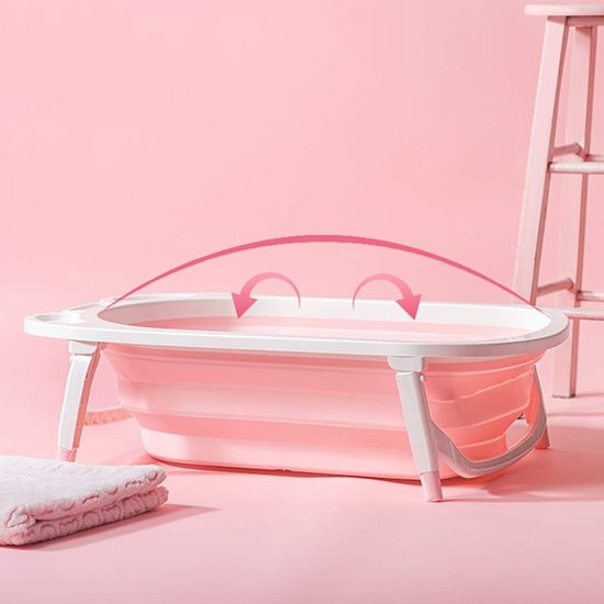 NYJS Foldable Bathtub, Portable Bathtub, Summer Baby Foldable Bathtub, Baby Bath Blue, Plastic Folding Fold Away Baby Bathtub, Changing Bathtub,Foldable Baby Storage Bathtub,Bath Unit, Blue, Pink — afbeelding 3