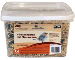 4-Seizoenenmix met Meelwormen 2kg - Vogelbescherming Nederland