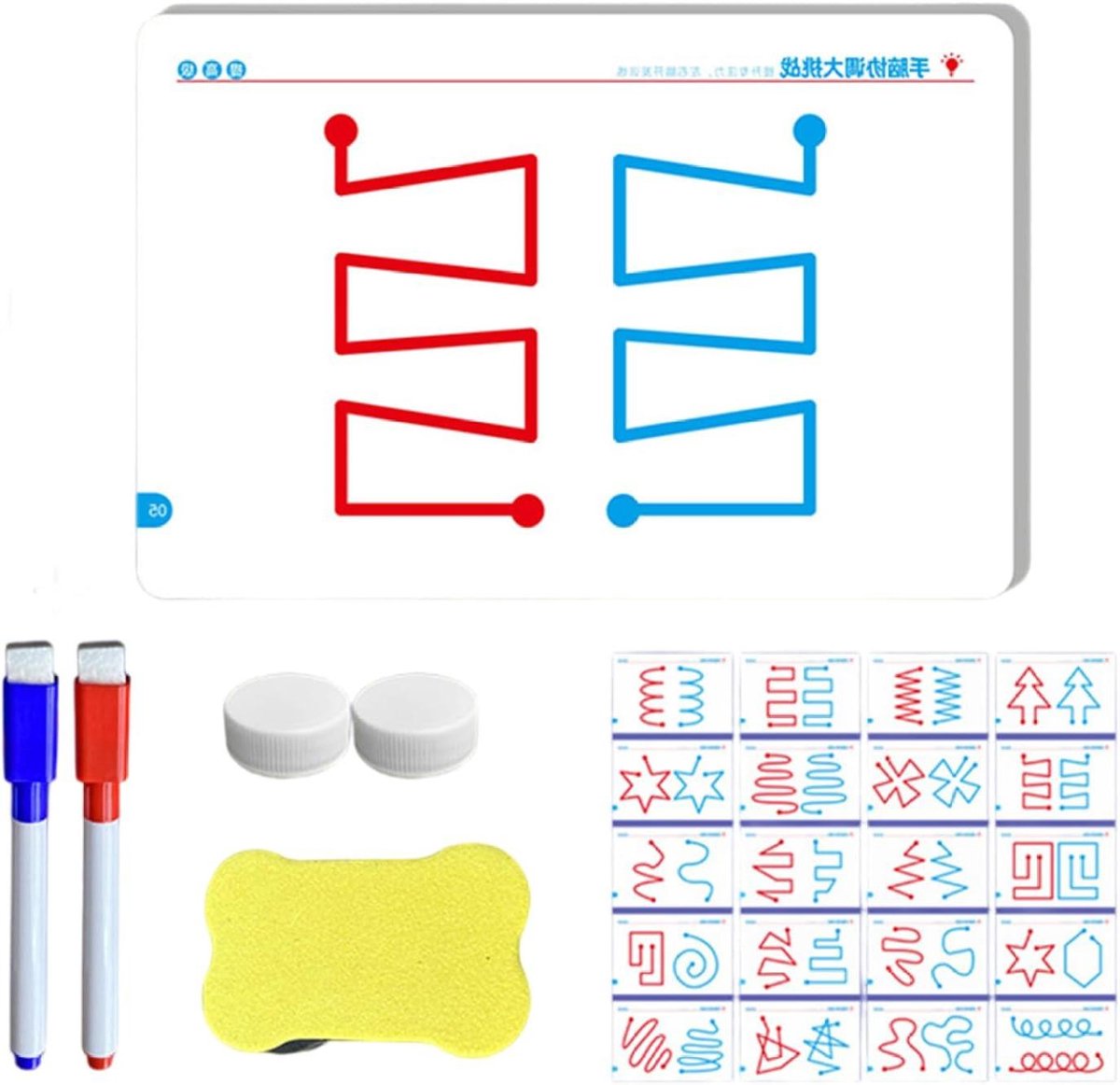 Denkspellen Kinderen - Puzzelboek - Cognitieve Ontwikkeling - Herbruikbaar met pennen - 20 Pagina's - Meerkleurig