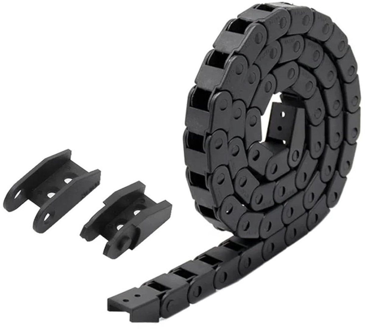 Kabel Sleepketting - Draaddrager - 3D Printer Onderdelen - Versterkt Nylon Materiaal - 1 Meter Lengte - Zwart