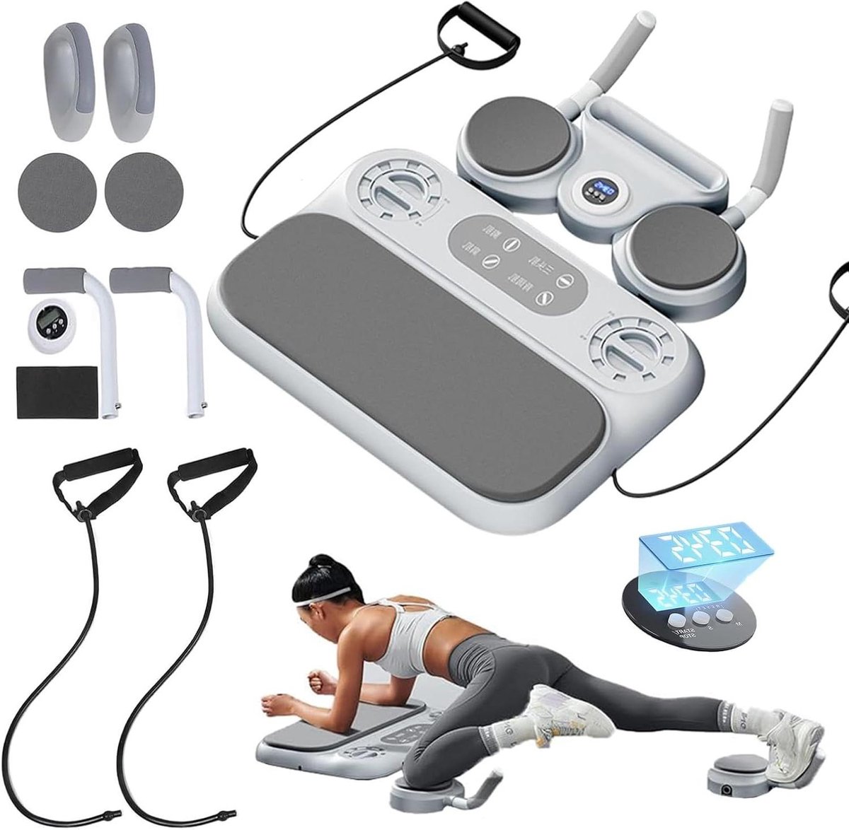 Fitness Bord - Buiktrainer Core - Full Body Workout - Automatische Rebound - 72 cm - Wit