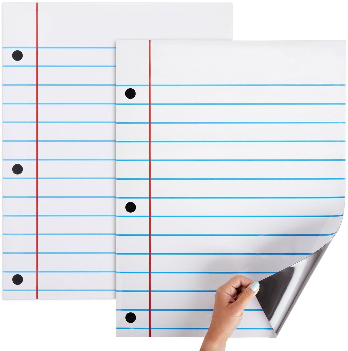 Dailygoods- Notitieboekje Magnetisch - Set van 2 - Droogwissen - Gelinieerd Papier - 17 x 22 Inch - Geschikt voor Kinderen - Droogwisvel