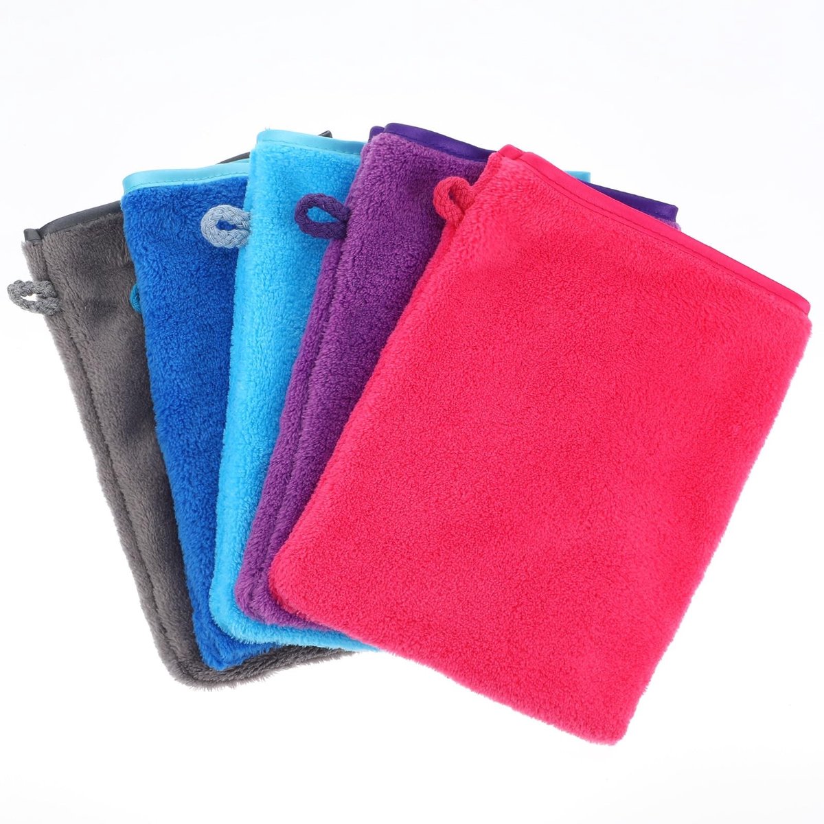 Dailygoods- Washandjes 5 Stuks - Microvezel - 20 x 15 cm - Zacht - Herbruikbaar - Geschikt voor Gevoelige Huid - Gezichtshandschoenen