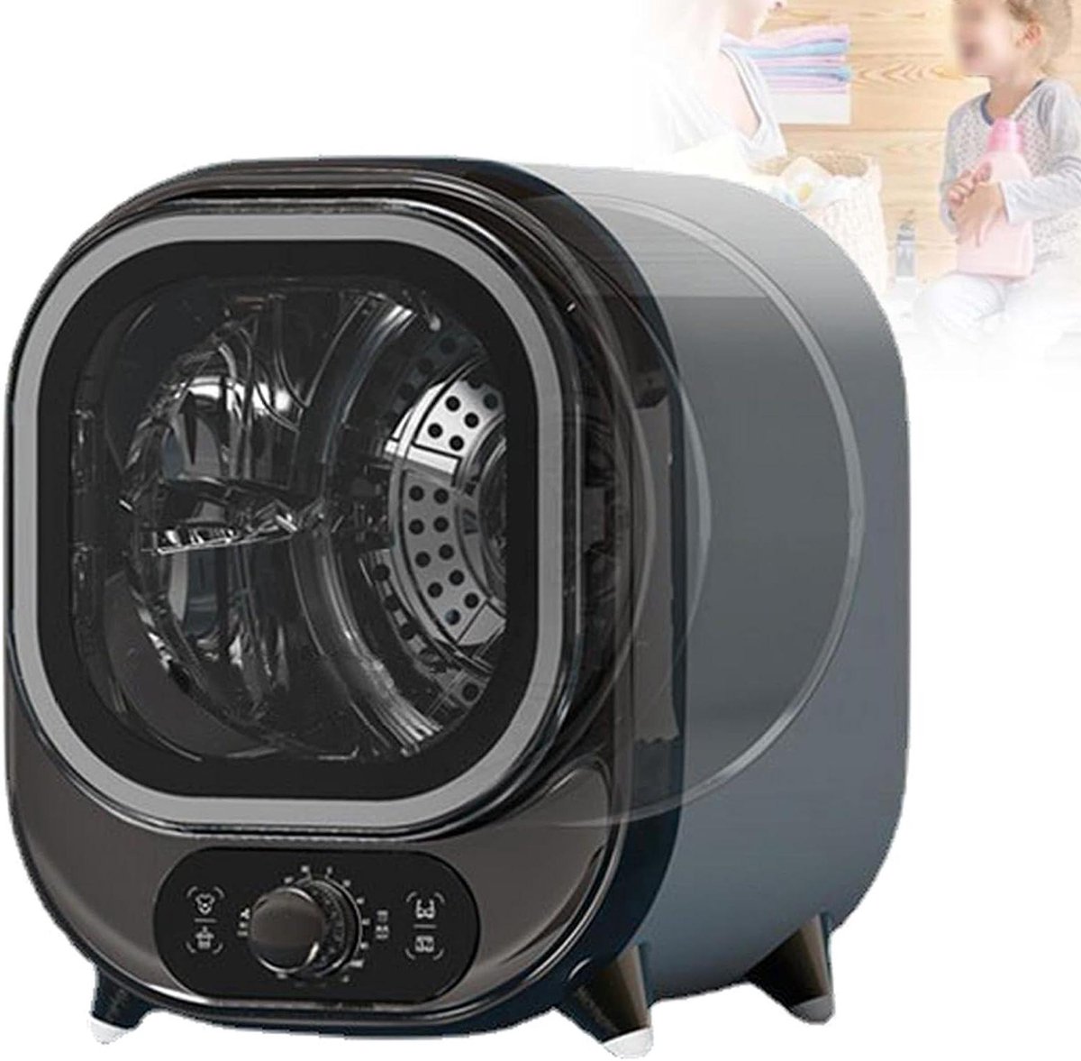 Kleine Condensdroger Compacte Wasdroger Snel Kleding Drogen Roestvrijstalen Cilinder 5.1 kg capaciteit Wit