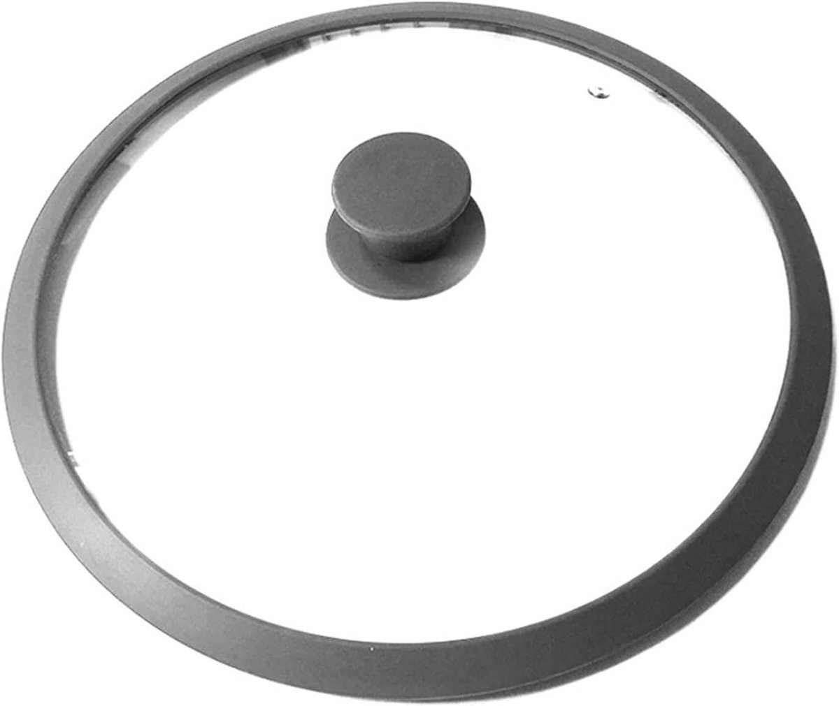 Pandeksel Universeel - Kookdeksel Glas - Koken en Pruttelen - Met Stoomventiel - 28 cm - Grijs