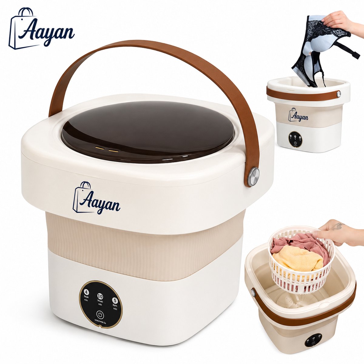Mini Opvouwbare Wasmachine 11L – Draagbare Reiswasmachine met Centrifugefunctie – Compact voor Kleding, Ondergoed en Camping – mini wasmachine – opvouwbare wasmachine – draagbare wasmachine – wasmachine voor babykleding – mini wasserette – 53868