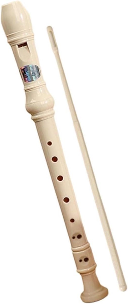 Blokfluit Beginners - Sopraan Instrument - Muziek Leren - Duitse Vingerzetting - 325 cm - Wit