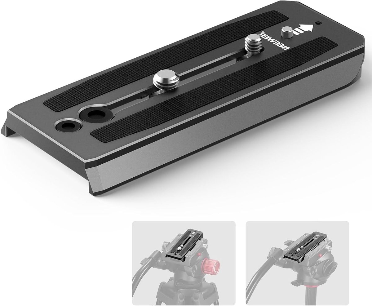 Tripod Fluid Head met Snelle Ontgrendeling en Camera Bevestigingsplaat voor MVH500AH en MVH502AH, Geschikt voor GM001 GM002 GM006, Inclusief 1/4" en 3/8" Schroeven