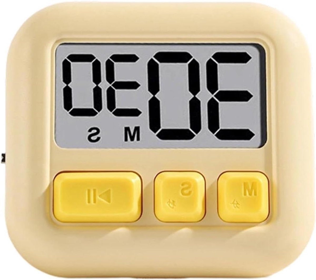 Digitale Kookwekker - Aftel Alarm - Koken Bakken - Dubbele Timer Functie - 7x6.5x2CM - Geel