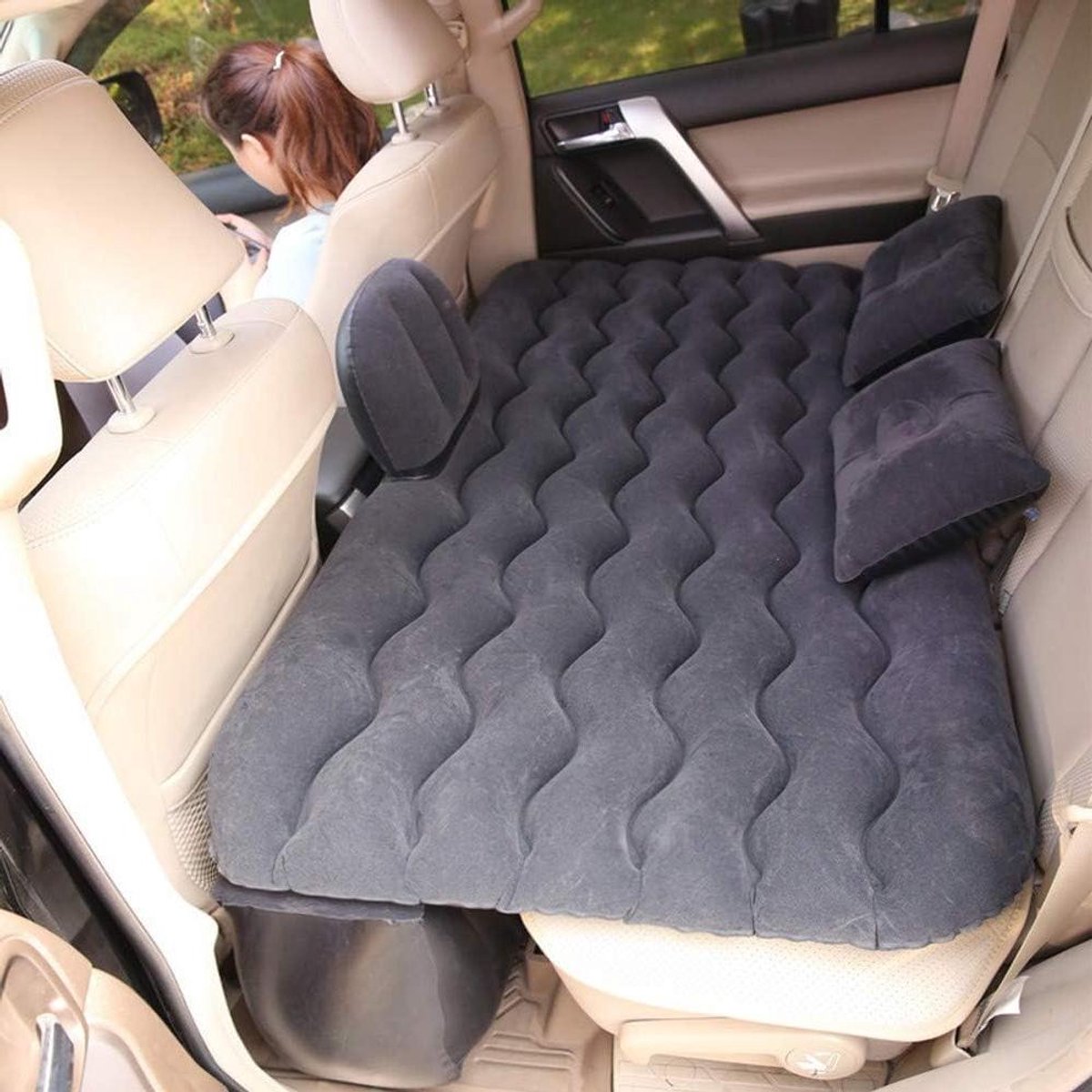 Opblaasbaar Matras - Luchtbed Auto - Reizen en Kamperen - Snelle Installatie - 130 x 70 cm - Zwart