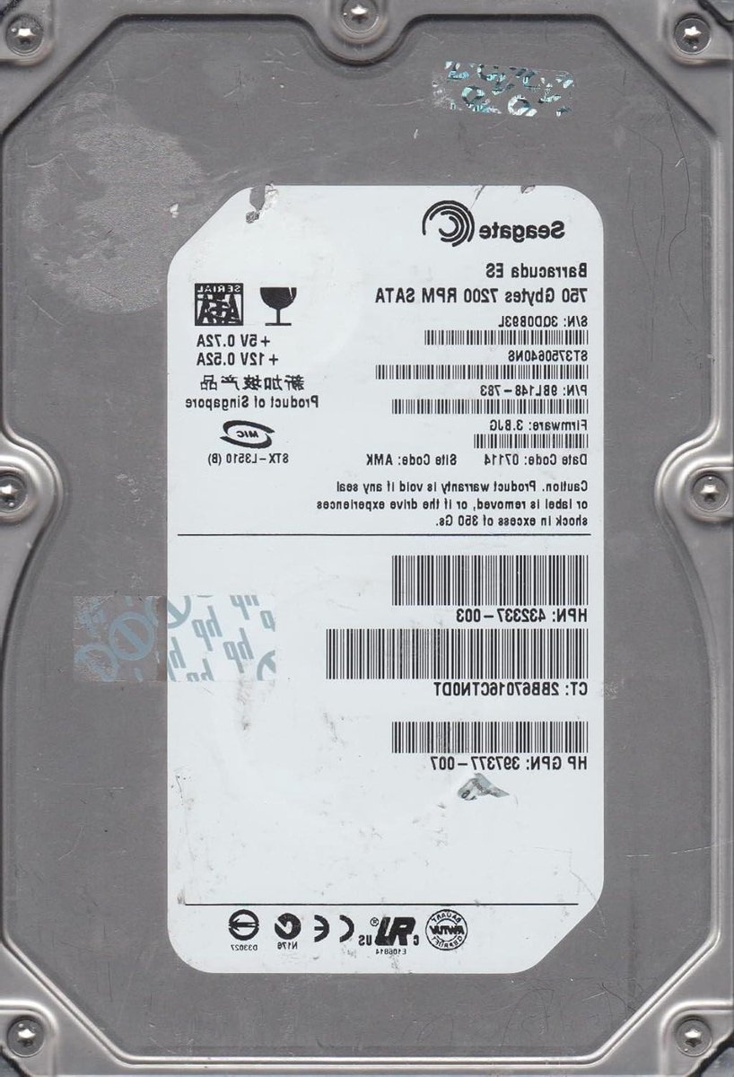 Interne Harde Schijf - Opslag Medium - Bestanden Opslaan - SATA Aansluiting - 750 GB - Zilver
