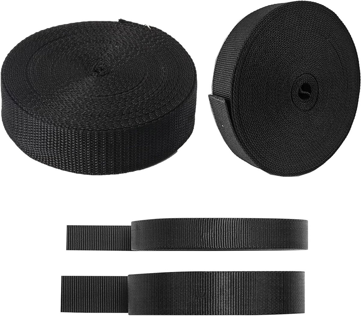 Zware Nylon Strap in Zwart - 2 Rollen van 10 Meter - Ideaal voor DIY Luggage Strap, Dierenhalsband en Tassen