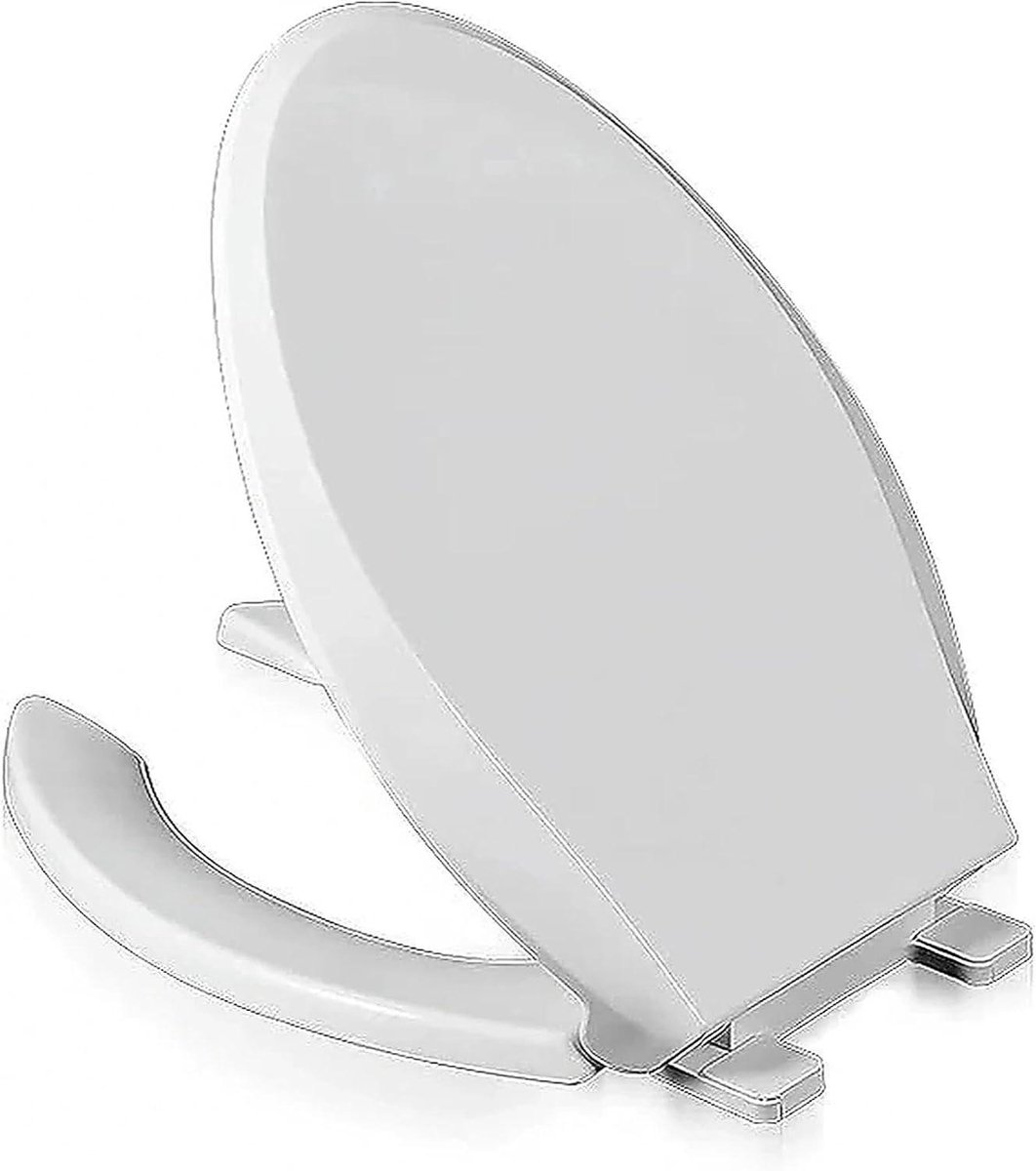 Toiletbril Langwerpig - Toiletzitting Deksel - Badkamer Upgrade - Softclose Open Voorkant - 18.1 Inch - Wit