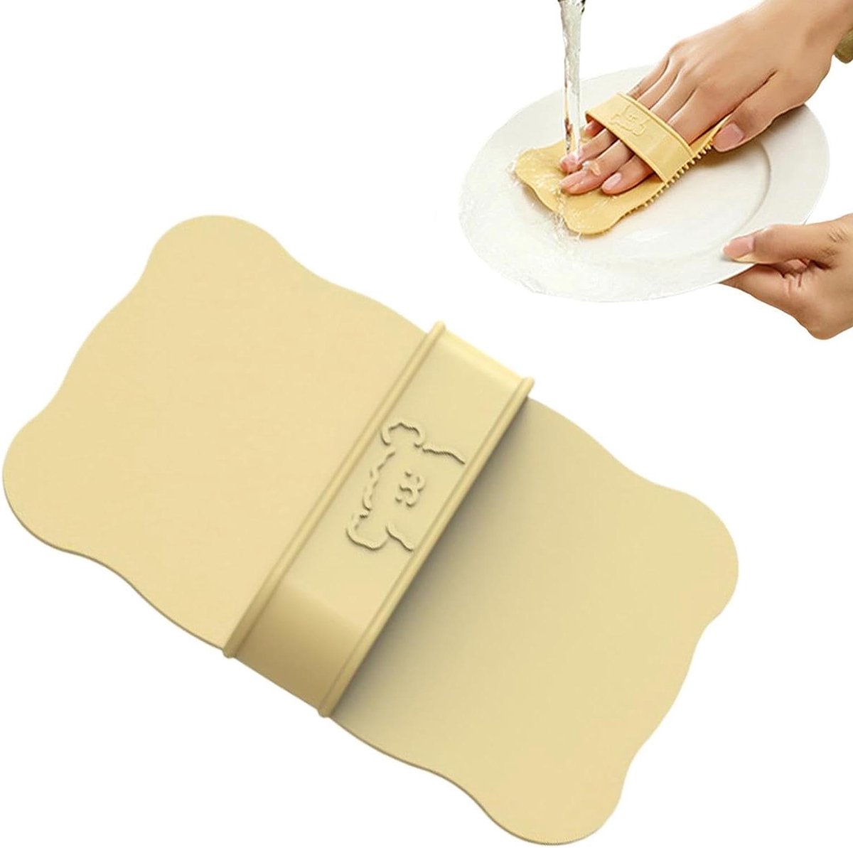 Aardappelborstel - Groente Schrobber - Groente Reinigen - Antislip Handvat - 13.5 cm - Geel