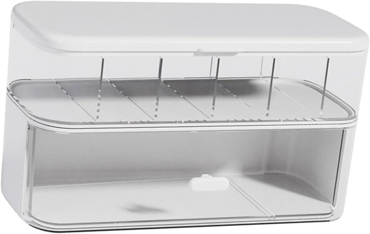 Kabel Organizer - Snoer Opberger - Thuis Kantoor - Met Deksel - 23 x 13 cm - Wit