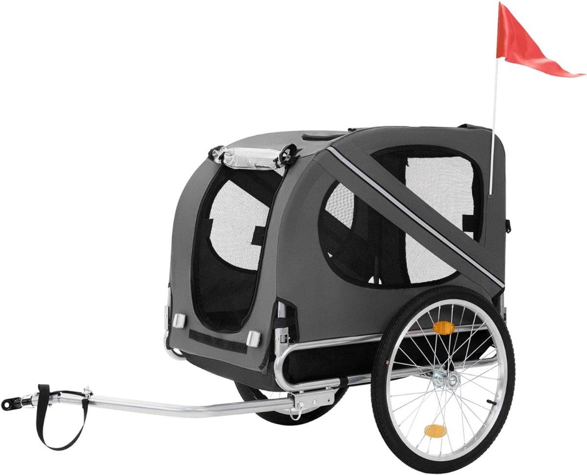 AHD® Fietskar - Hondenbuggy - Hondenfietskar - Hondenfietskar Opvouwbaar - Grijs - 130cm x 72cm x 123cm