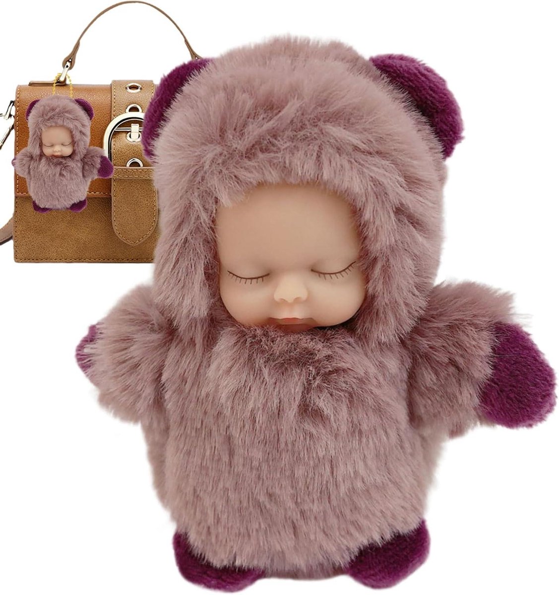 Slaap Poppetje - Knuffel Pop - Rustgevend Slapen - Zonder Haaruitval - 10 cm - Bonenpasta Kleur