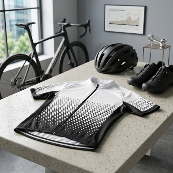 Wit zwart sport wielren shirt heren korte mouw fiets jersey met rits ademend sneldrogend vochtafvoerend stretch MTB fietsshirt wielrennen racefiets maat XL — afbeelding 2